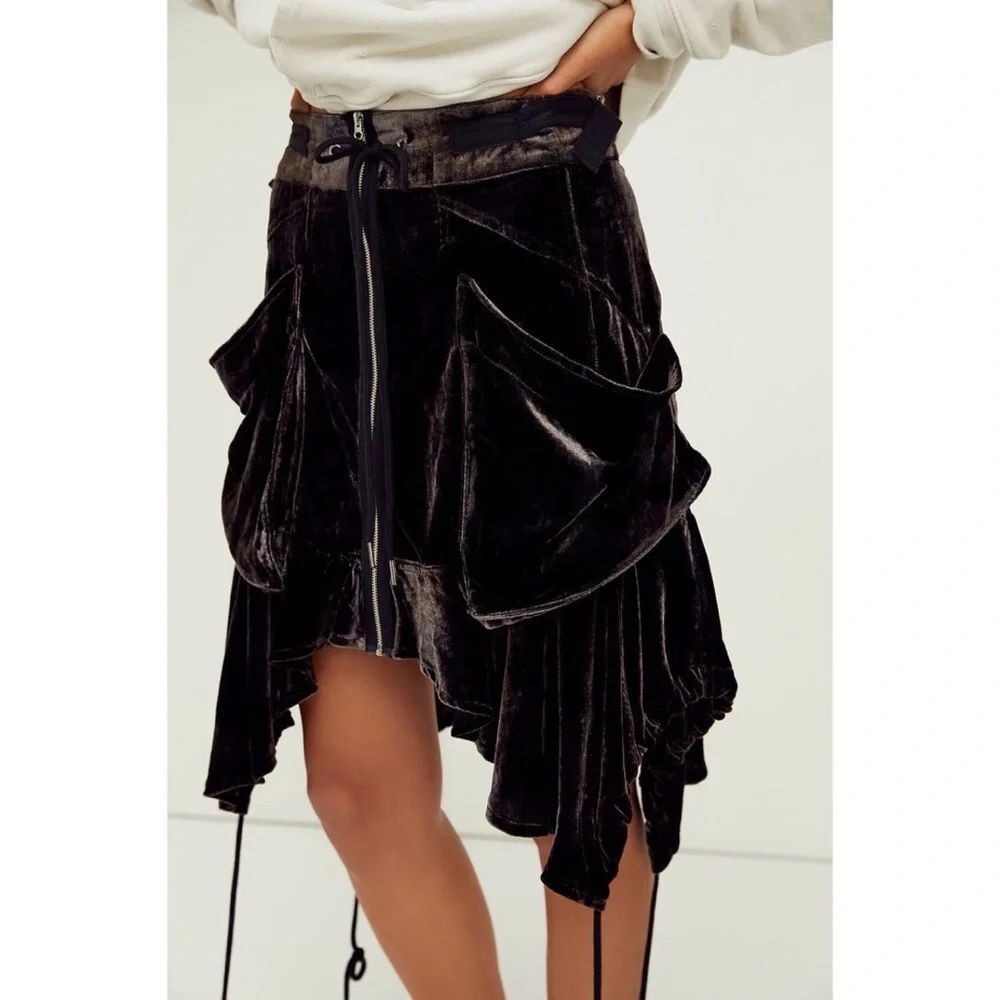 Free People Velvet Paxton Skirt